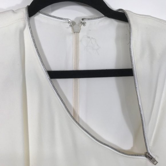 Alexander Wang Long Sleeve Crepe Zip Neck Detail Back Zip Shacket Blouse PS - Picture 3 of 8